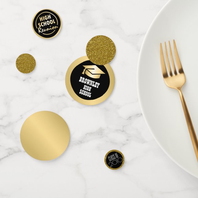 Confeti Reunión de la escuela secundaria de oro negra (Grupo)