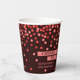 Confeti Rojo Negro Brindis Por Vasos De Papel