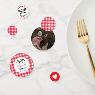 Confeti Rojo y blanco I Do BBQ Engower