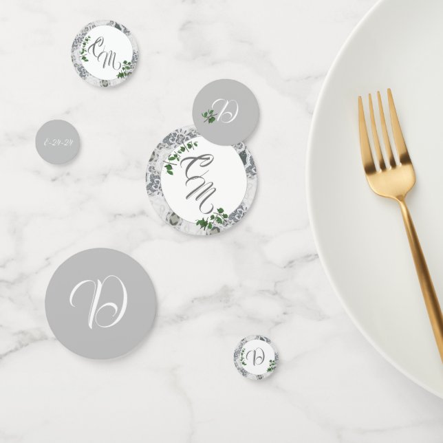 Confeti Ropa blanca y hojas de Rosa (Grupo)