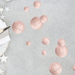 Confeti rosa  purpurina de oro de 18 años gotea rosa