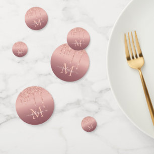 Confeti Rosa Purpurina de oro Personalizado carta Su nombr