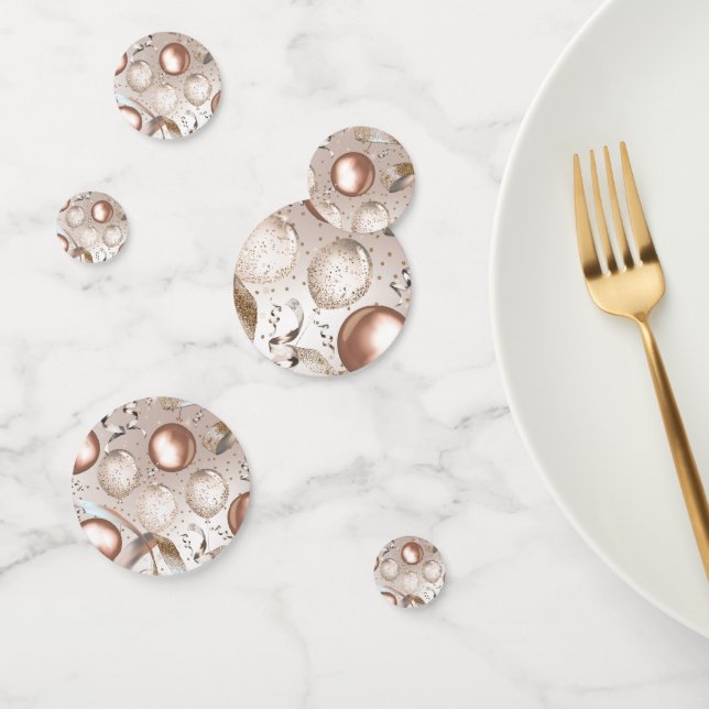 Confeti Rosa Purpurina Rosa de Oro Globos Fiesta de cumple (Grupo)