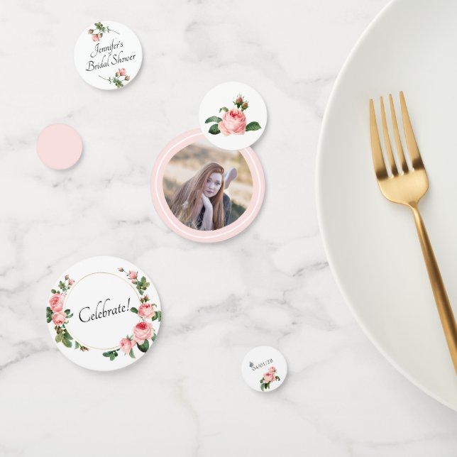Confeti Rosa sonrosada personalizada (Grupo)