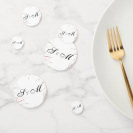 Confeti Rosa suave y el Boda Gris florece