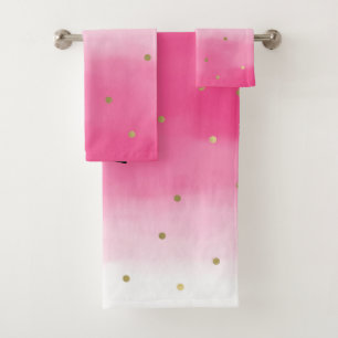 Confeti rosado Ombre del oro de la acuarela