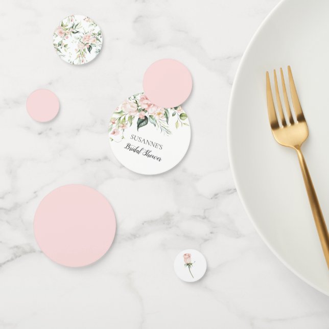 Confeti Rosas Rosadas Desmayadas Verde Wedding Bridal Show (Grupo)