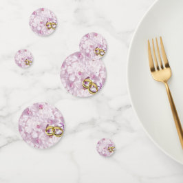 Confeti Rosas Y Anillos Bodas De Alegría Rosa Pálida,