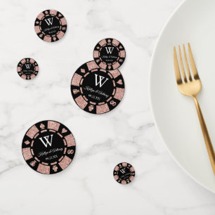 Confeti Rose Gold Glitter Poker Chip Casino Wedding