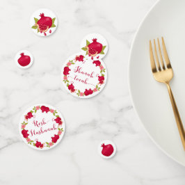 Confeti Rosh Hashanah Año Nuevo Pomegranato Flor C