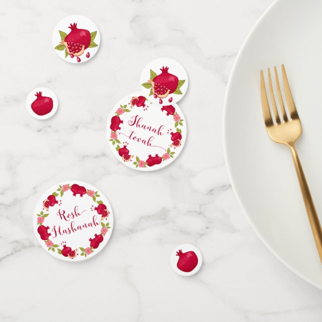 Confeti Rosh Hashanah Año Nuevo Pomegranato Flor C (Grupo)