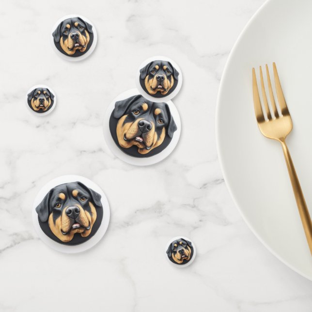 Confeti Rottweiler Dog 3D Inspirado (Grupo)