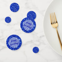 Royal Blue Sparkly Faux Purpurina Feliz cumpleaños