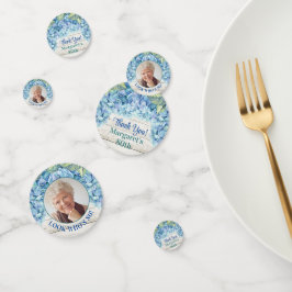 Confeti Rustic Blue Hydrangea Foto 80 cumpleaños