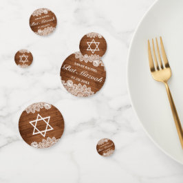 Confeti Rustic Wood & White Lace Bar Bat Mitzvah