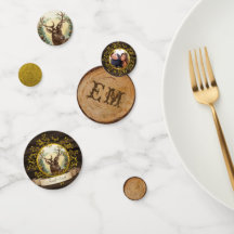 Rústica cosecha navideña Foto Monograma dorado