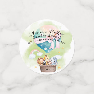 Confeti Sage Green Gender Revelan Baby Animal Safari