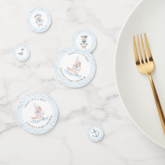 Confeti Sailor Bear Blue Stripe Baby Shower (Grupo)