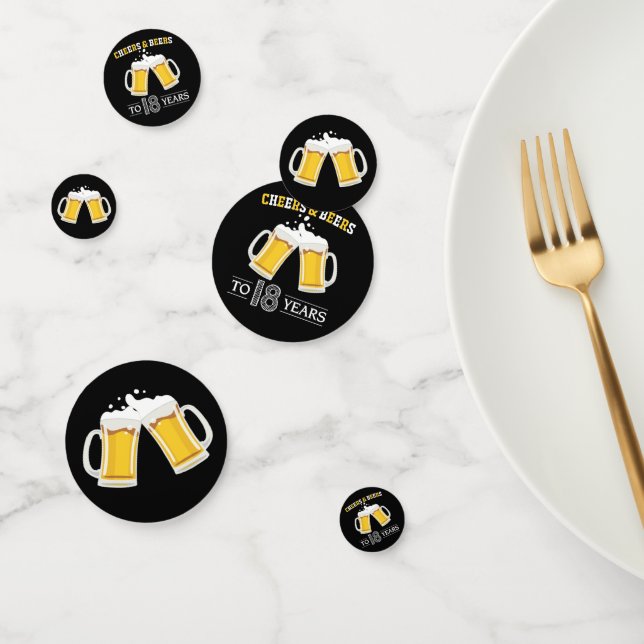 Confeti Saludos y cervezas a 18 años (Grupo)