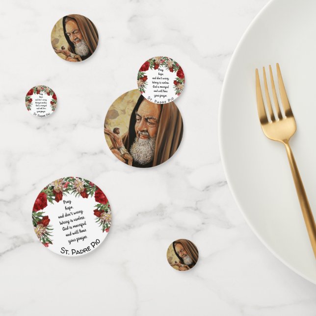 Confeti San Padre Pío Cita Reza la esperanza de que no te  (Grupo)
