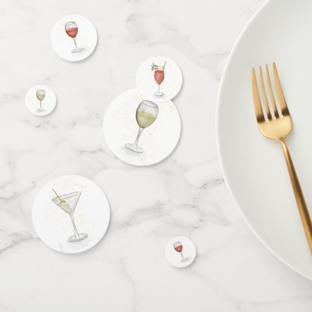 Confeti Sencilla acuarela Cuidada Cocktails singulares Beb (Grupo)