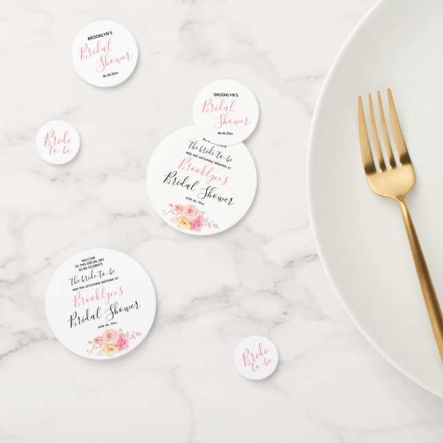 Confeti Sencilla ducha de novia floral (Grupo)