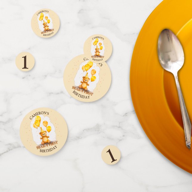 Confeti Sexo de nacimiento del primer cumpleaños: oso amar (Subido por el creador)