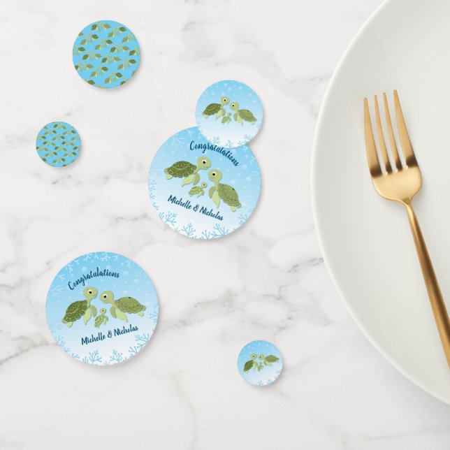 Confeti Sexo neutro en Baby Shower de la tortuga marina (Grupo)