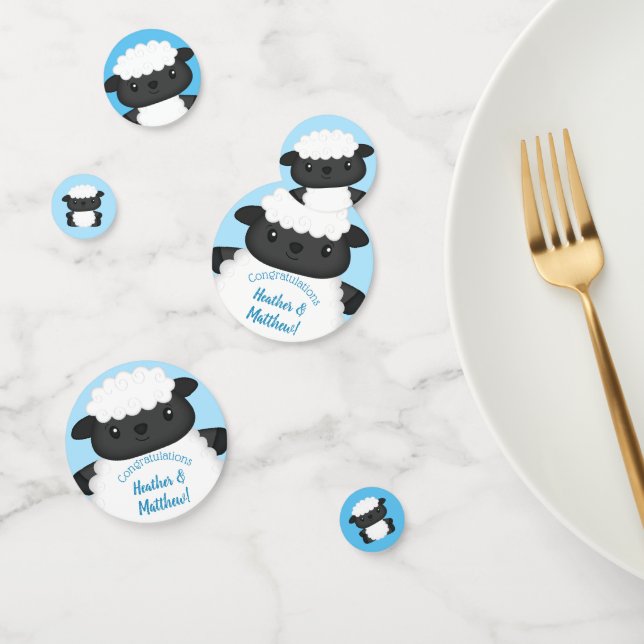 Confeti Sheep Baby Shower Farm Blue Boy (Grupo)
