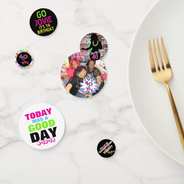 Confeti Shorty's 40|Retro Hip Hop Fotos de cumpleaños (Grupo)