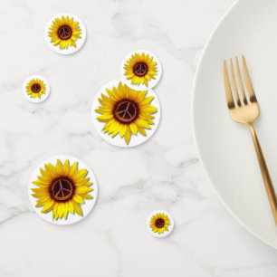 Confeti Símbolo de la paz del girasol de Ucrania