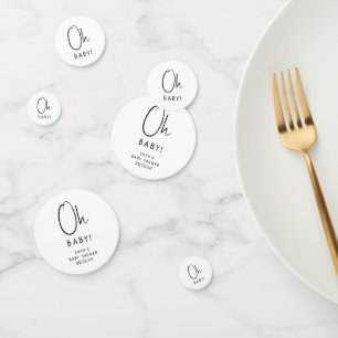 Confeti Simple Baby Shower Neutral Moderno Oh Bebé