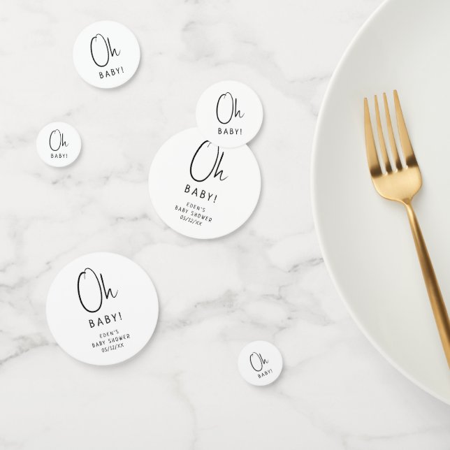 Confeti Simple Baby Shower Neutral Moderno Oh Bebé (Grupo)