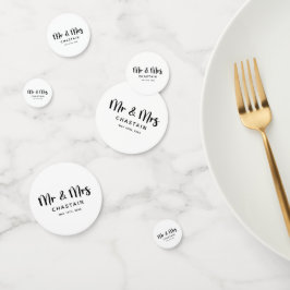 Confeti Simple Sr. y Sra. | Monograma de boda 