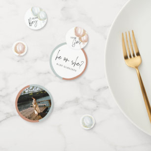 Confeti Singular muestra de género en globo rosa y azul