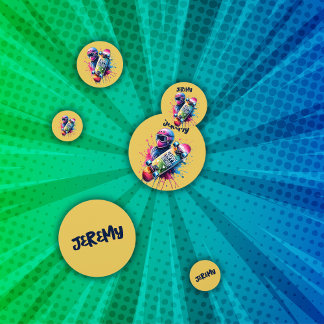 Confeti Skateboarding Skater Feliz Cumpleaños Monograma Mu