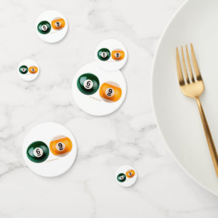 Confeti SlipperyJoe 69 mesa de billar dos bolas de billar