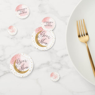 Confeti Sobre la luna, Baby Shower rosa Purpurina dorado