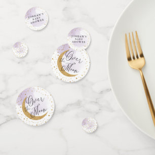Confeti Sobre la luna, Purpurina de oro morado Baby Shower