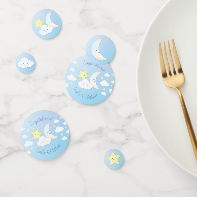 Confeti Sobre la Luna y las Estrellas Baby Shower (Grupo)