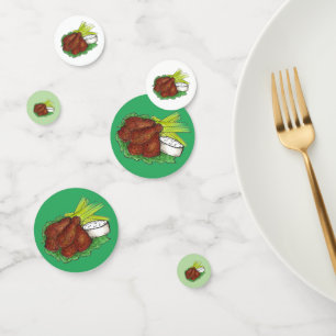 Confeti Spicy BBQ Búfalo Alas de pollo Fiesta del portón t