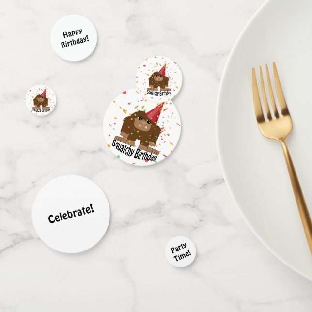 Confeti Squatchy Birthday Cute Sasquatch (Grupo)