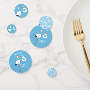 Confeti Stork Baby Shower Blue Boy
