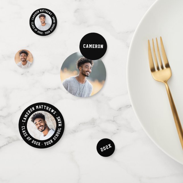 Confeti Student graduation modern black photo (Grupo)