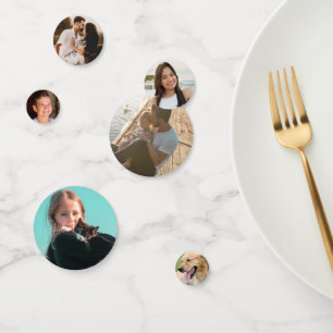 Confeti Su propia Personalizado de fotos Mesa grande