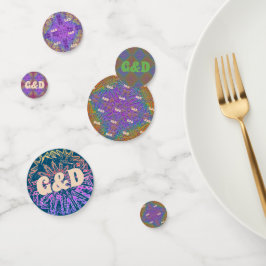 Confeti Subtle Rainbow Delicate Pastel Pattern & Initials