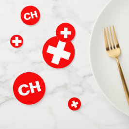 Confeti Suiza Fiesta del Día Nacional Suizo CH