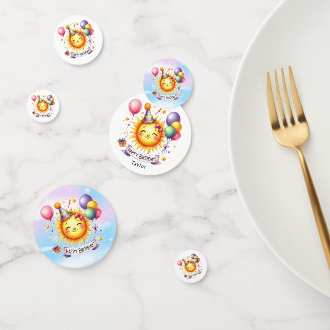 Confeti Sunshine Custom Name Happy Birday (Grupo)