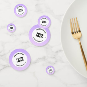 Confeti Sutil morado ligero y el logotipo de su empresa