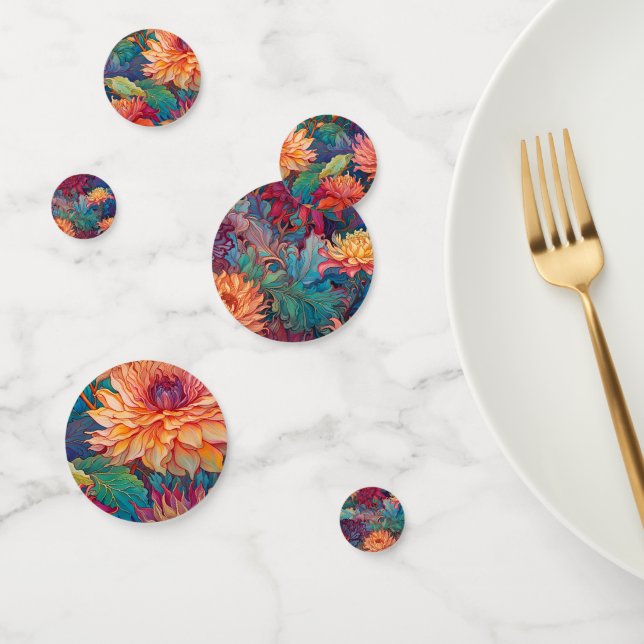 Confeti Tapiz floral de Dahlia (Grupo)